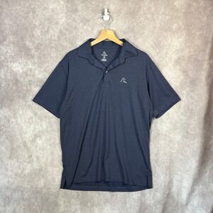 RHOBCK Mens Polo Shirt Medium Blue Golf Athletic Dog Logo Casual